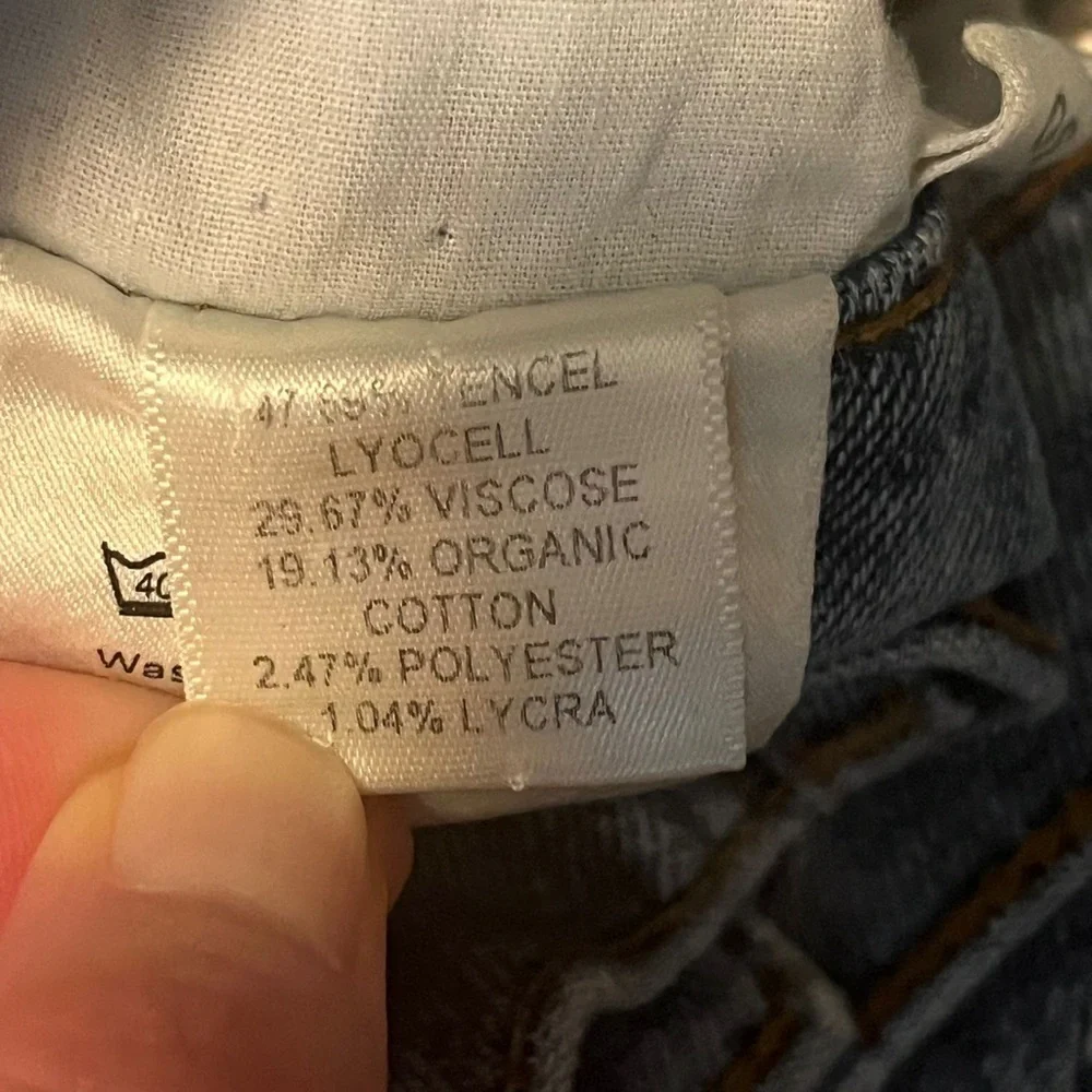 Reformation Cropped Flood Jeans Distressed Raw Hem in Olympic Wash Sz 30 - Picture 16 of 16